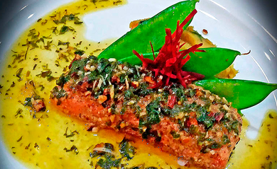 Salmón en Costra De Nuéz